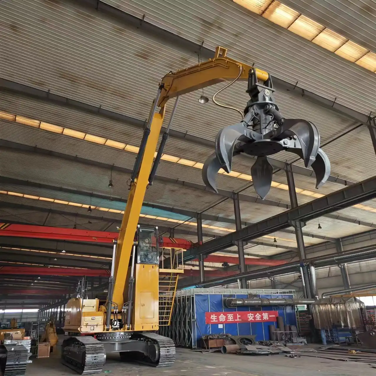 How to install an excavator grab arm?